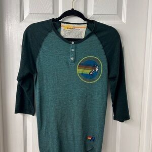 Aviator Nation Teal Henley Shirt